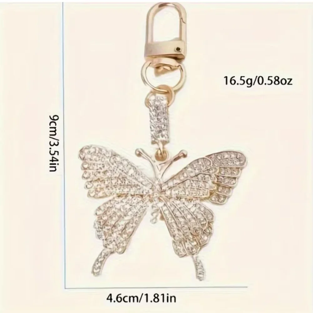 Bag Charm, buttterfly, rhinestones in gold tone. NWT! - Picture 4 of 5